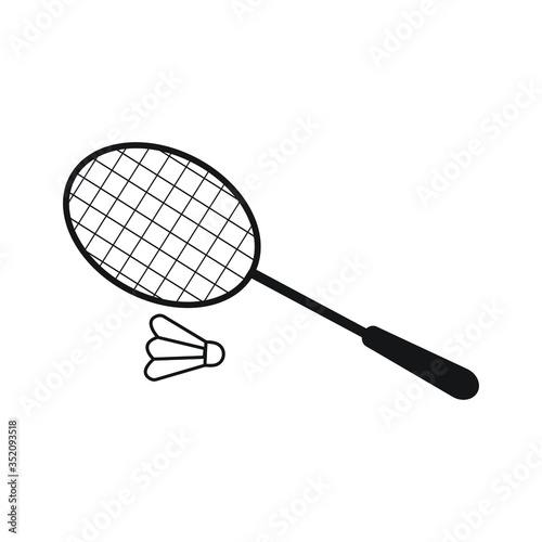 badminton racket and shuttlecock