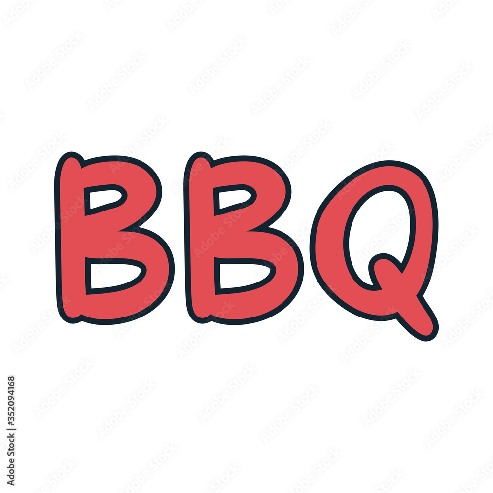 bbq word lettering line and fill style bbq word lettering line and fill style