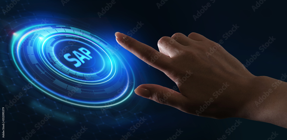 SAP System Software Automation concept on virtual screen data center. Business, modern technology, internet and networking concept. SAP System Software Automation concept on virtual screen data center. Business, modern technology, internet and networking concept.
