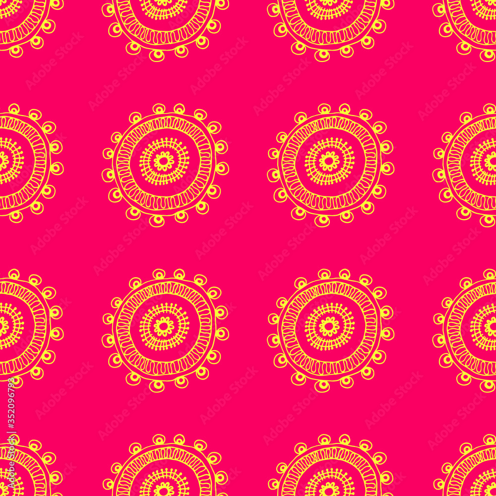 vector seamless pattern with circles and flowers vector seamless pattern with circles and flowers