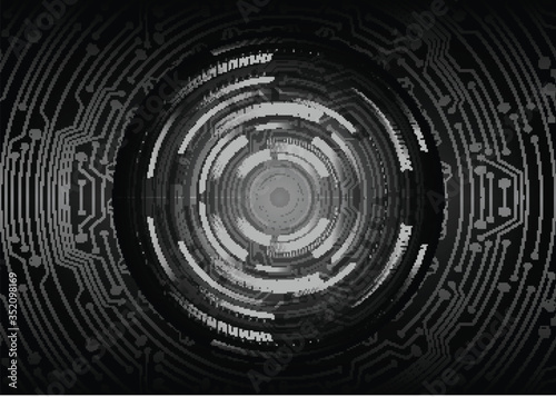 Black eye cyber circuit future technology concept background
