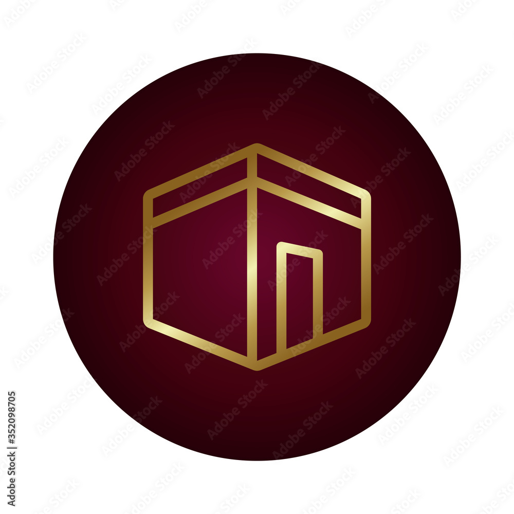 ramadam kareem temple block gradient style icon ramadam kareem temple block gradient style icon