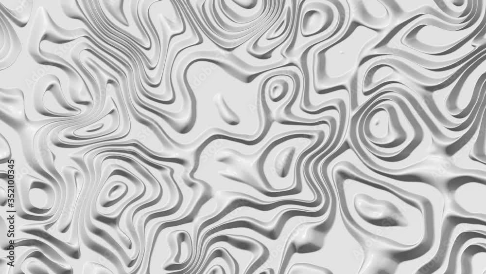 Abstract 3d render. Glossy white plastic surface deforming, waving, and moving. Seamless loop background. Abstract 3d render. Glossy white plastic surface deforming, waving, and moving. Seamless loop background.