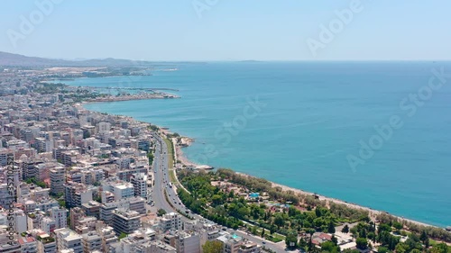 Aerial view of Athens. Riviera, Voula, and Attica, famous seascape in Greece