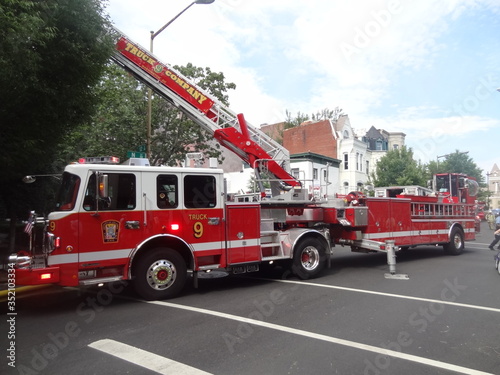 fire truck in action