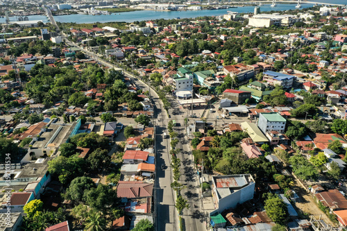 Mandaue, Cebu Philippines - July 2019: View A.C. Cortez Avenue, Mandaue City and Mactan Channel. photo