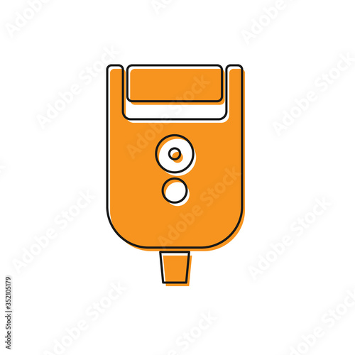 Orange Electric razor blade for men icon isolated on white background. Electric shaver. Vector