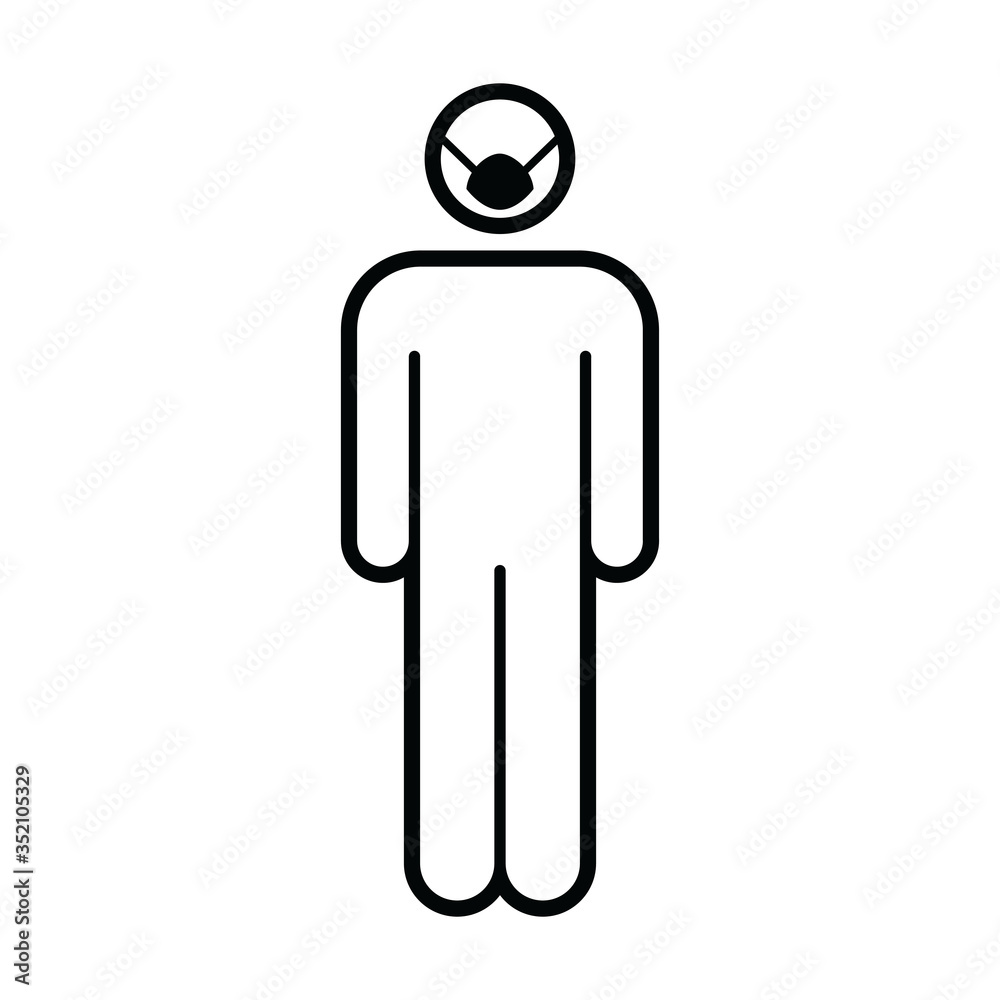 Wear mask icon vector for virus and flu with person profile male avatar symbol for medical and health care protection in a glyph pictogram illustration Wear mask icon vector for virus and flu with person profile male avatar symbol for medical and health care protection in a glyph pictogram illustration