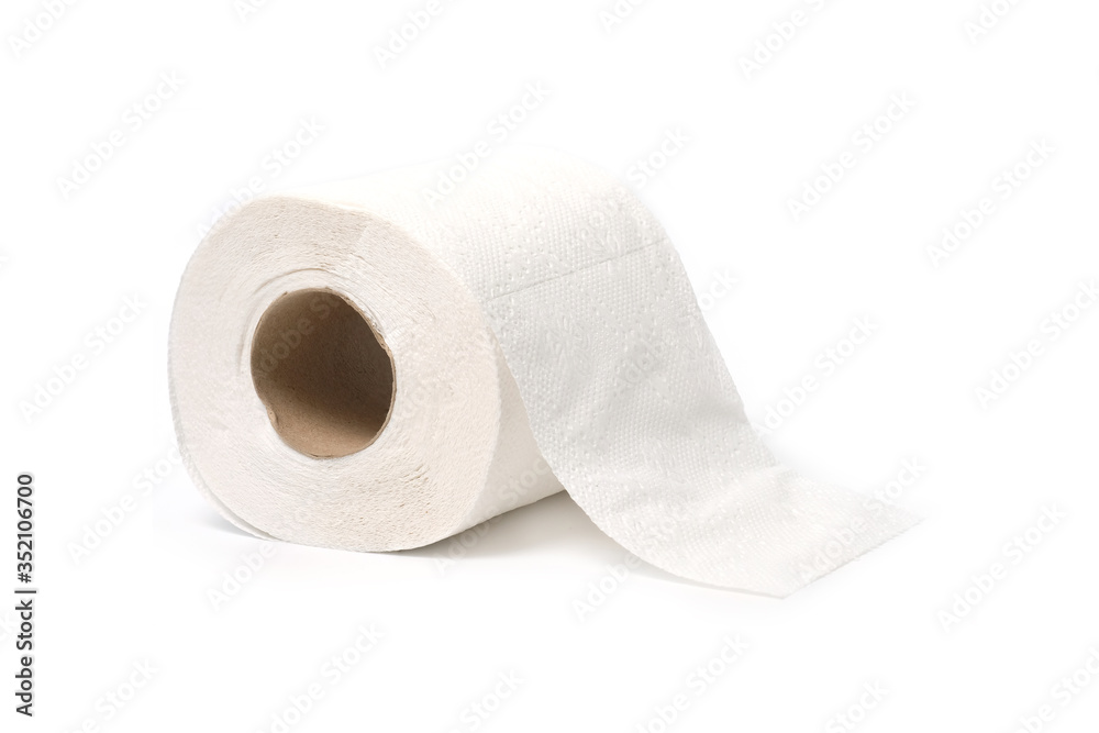 Roll of toilet paper or tissue isolated on white background Roll of toilet paper or tissue isolated on white background