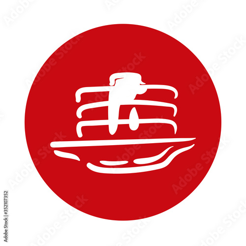 pancakes with maple honey block style icon