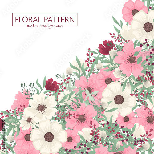 Floral border background - pink flower border