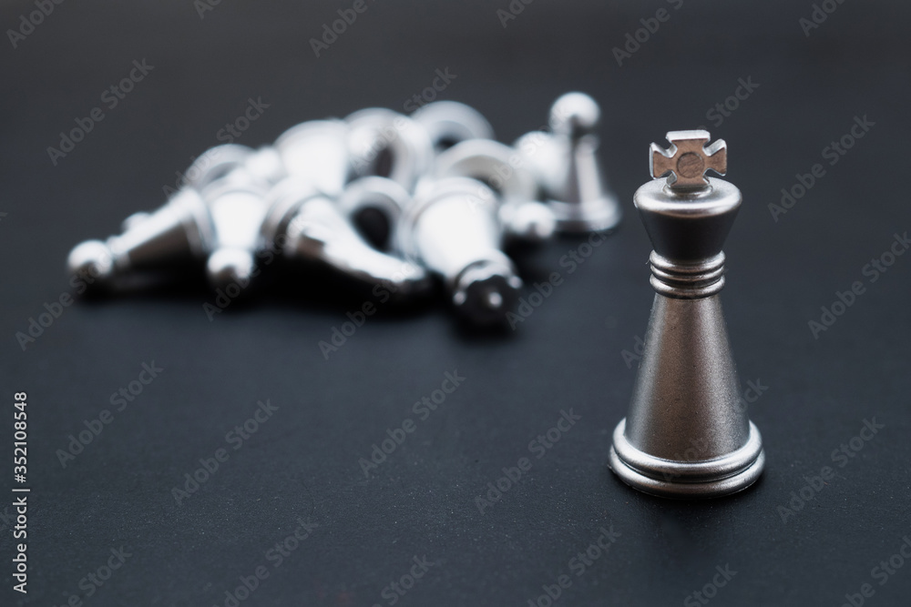Chess board game staying against full set of chess pieces. Strategy, Planning and Decision business concept Chess board game staying against full set of chess pieces. Strategy, Planning and Decision business concept