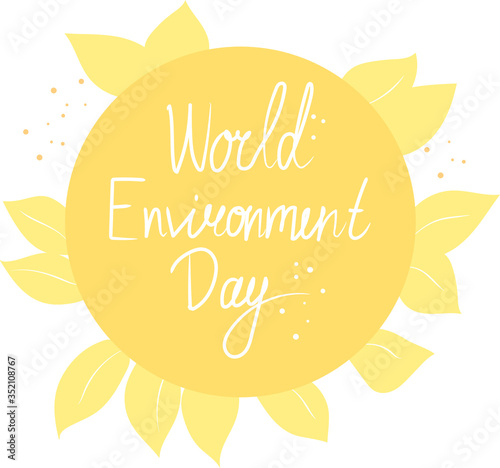 Vector illustration logo on the theme of World Environment day on June 5th. photo