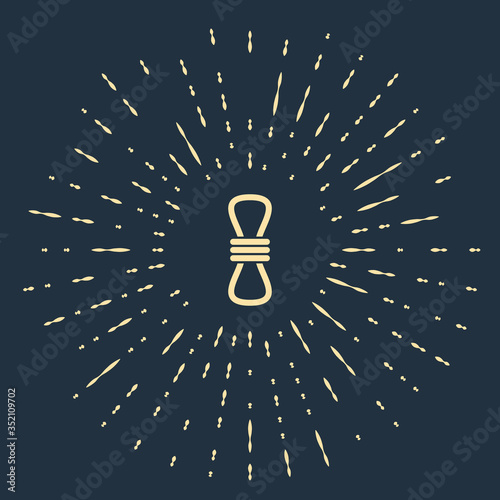 Beige Climber rope icon isolated on blue background. Extreme sport. Sport equipment. Abstract circle random dots. Vector