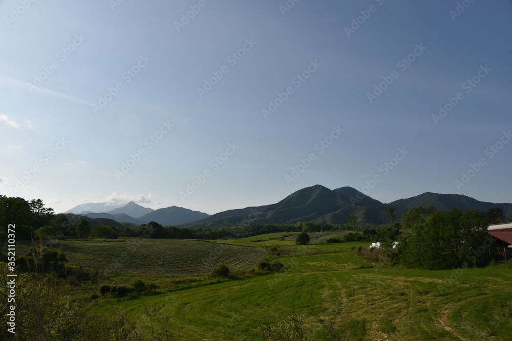 日本の岡山県の蒜山高原の風景