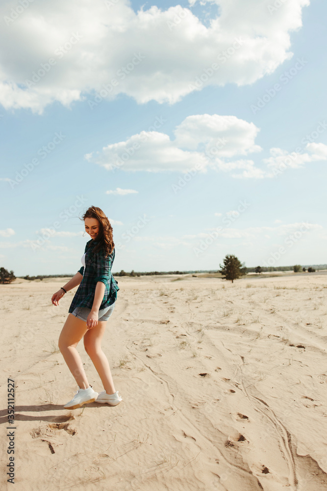 Traveling,adventure, open air party. Carefree woman enjoying vacation