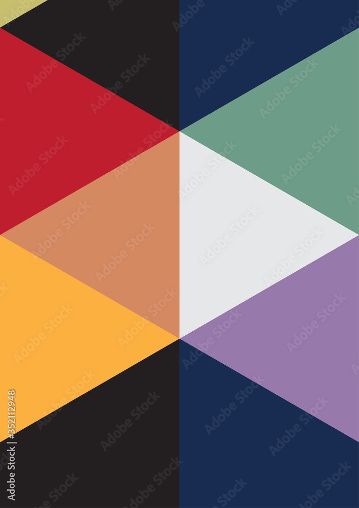 abstract multiple colors of triangle for book cover, background, pattern