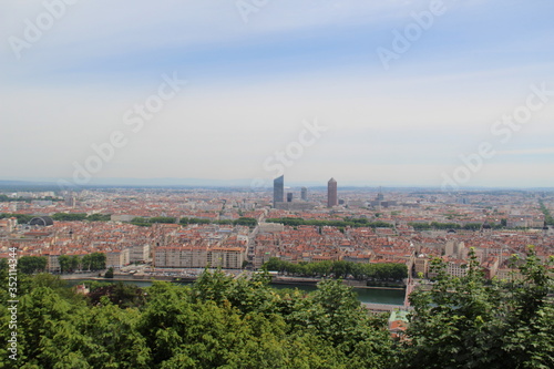 Lyon, skyline (vue aerienne de la presqu ile)