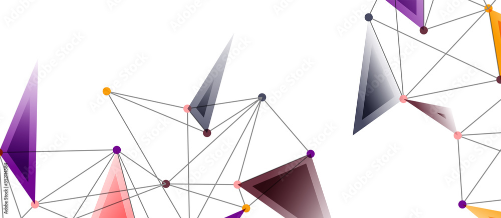 Line points connections, triangular technology design. Abstract geometric background Line points connections, triangular technology design. Abstract geometric background