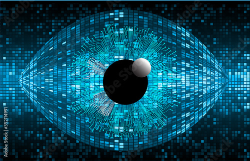 Blue eye cyber circuit future technology concept background