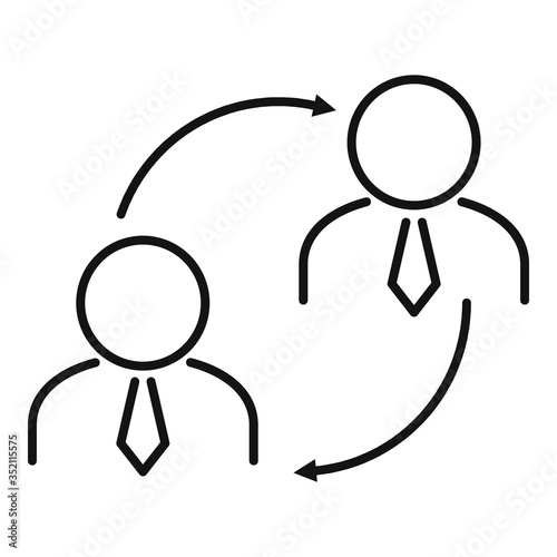 Exchange collaboration icon. Outline exchange collaboration vector icon for web design isolated on white background