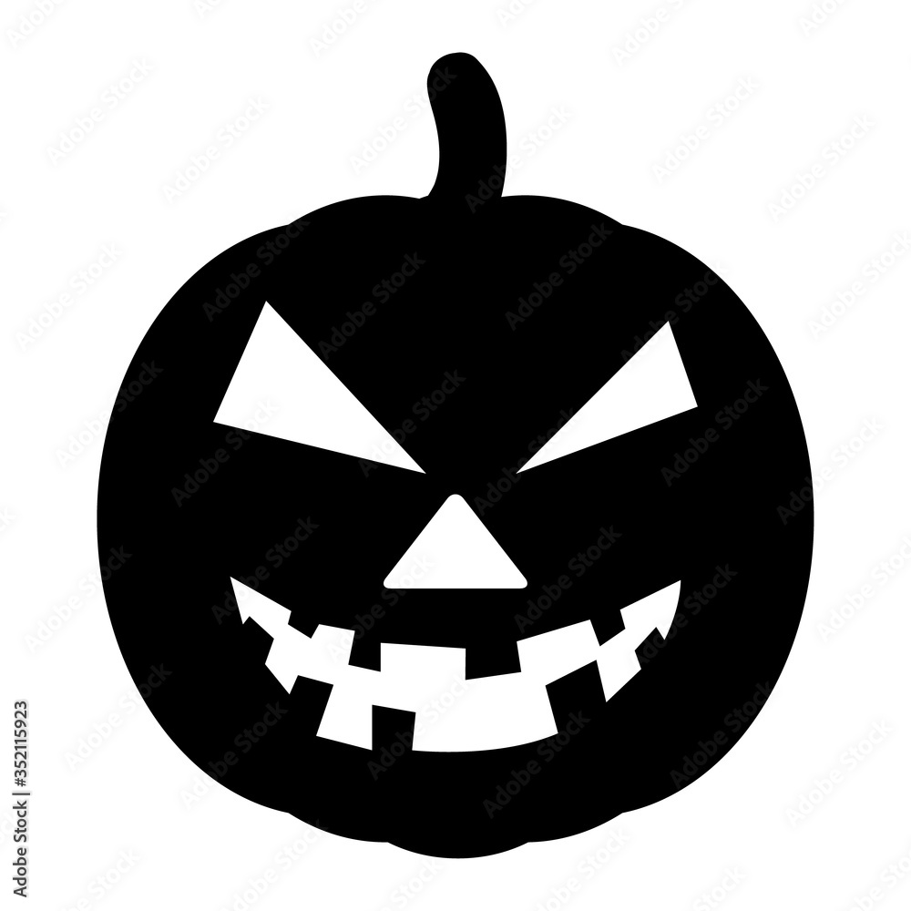 Pumpkin Halloween icon vector. Pumpkin flat silhouette on a white background