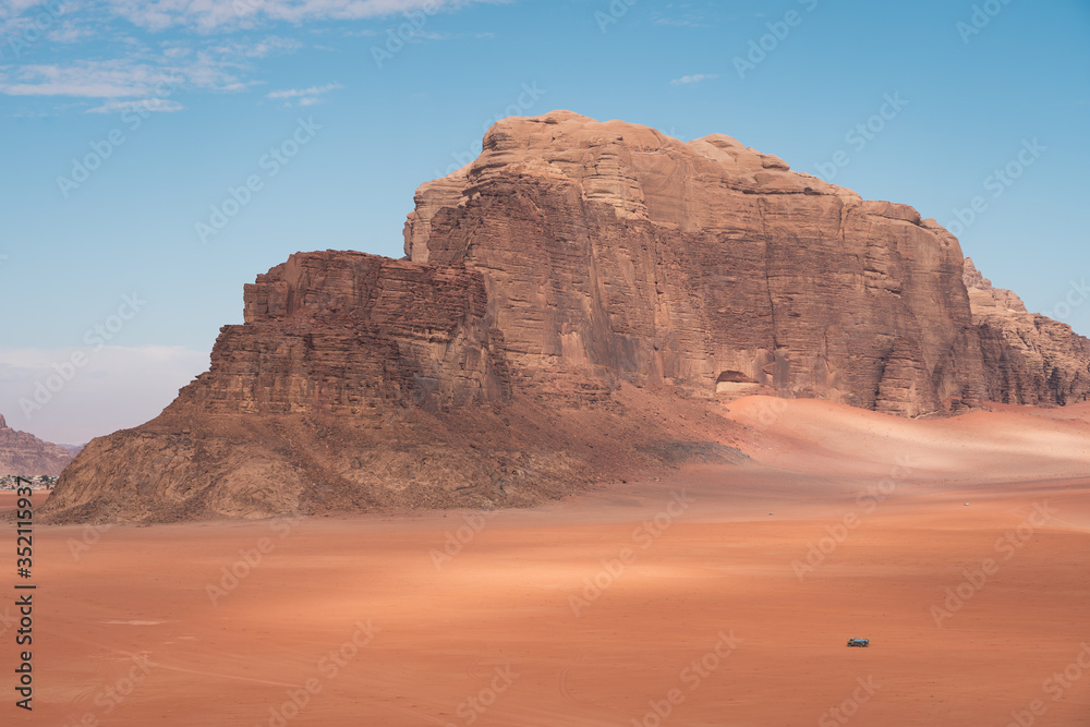 Landscape of Wadi Rum desert, red desert south part of Jordan, Arab