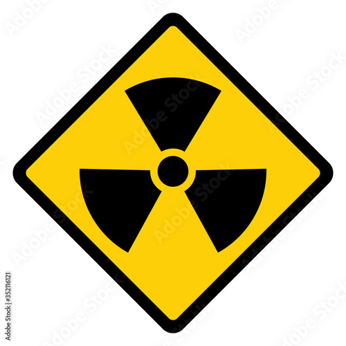 Radiation toxic symbol isolated on white background. Flat warning sign