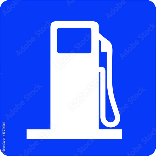 Gas station ahead road sign