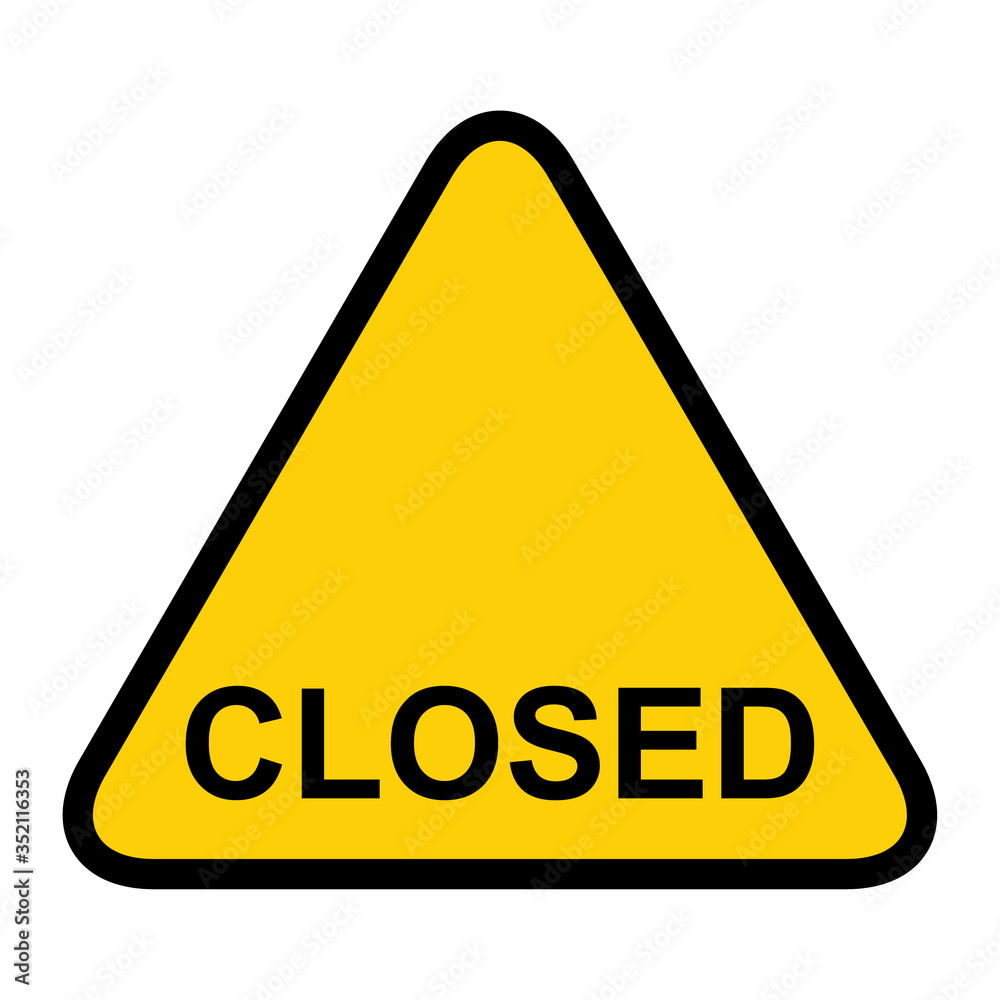 Closed the door icon isolated on white background. Market notice symbol Closed the door icon isolated on white background. Market notice symbol
