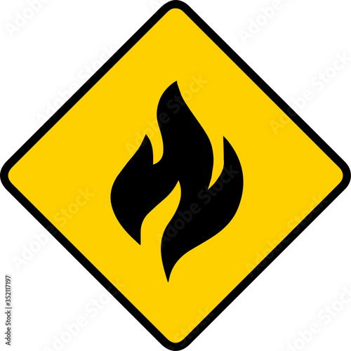inflammable warning caution vector sign