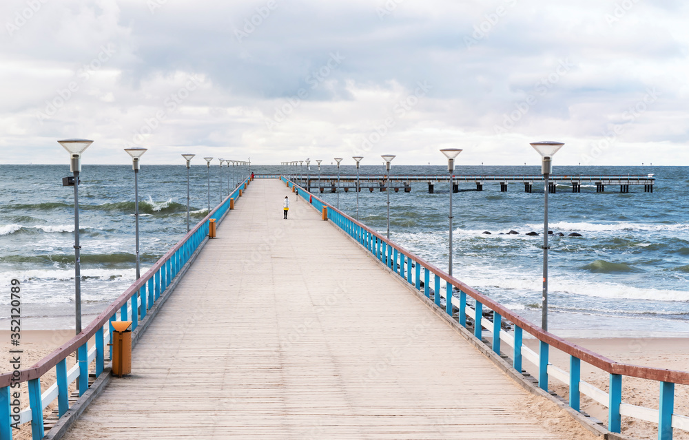 The view of Palanga bridge to the Baltic sea