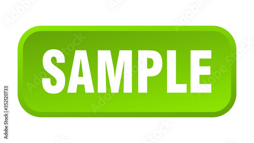 sample button. sample square 3d push button