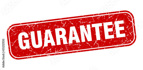 guarantee stamp. guarantee square grungy red sign.