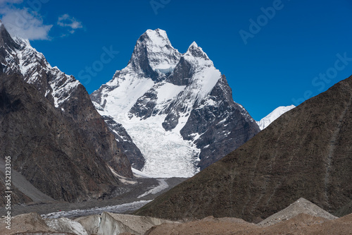 Muztagh tower peak in Karakoram mountains range, K2 base camp trekking route, Pakistan