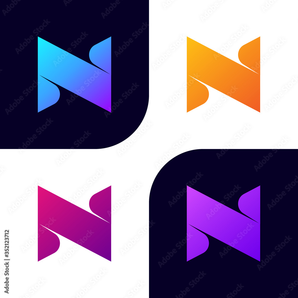 unique creative Letter N Modern logo design, stylish unusual fashion brand colorful N Font initial icon monogram vector. unique creative Letter N Modern logo design, stylish unusual fashion brand colorful N Font initial icon monogram vector.