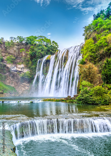 Natural landscape of Huangguoshu waterfall in Guizhou..