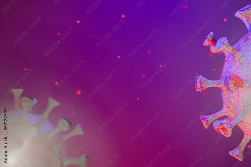 coronavirus outbreak. Microscope virus close up. 3d rendering. coronavirus outbreak. Microscope virus close up. 3d rendering.
