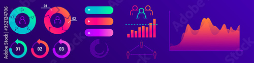 Modern people infographic design elements vector set