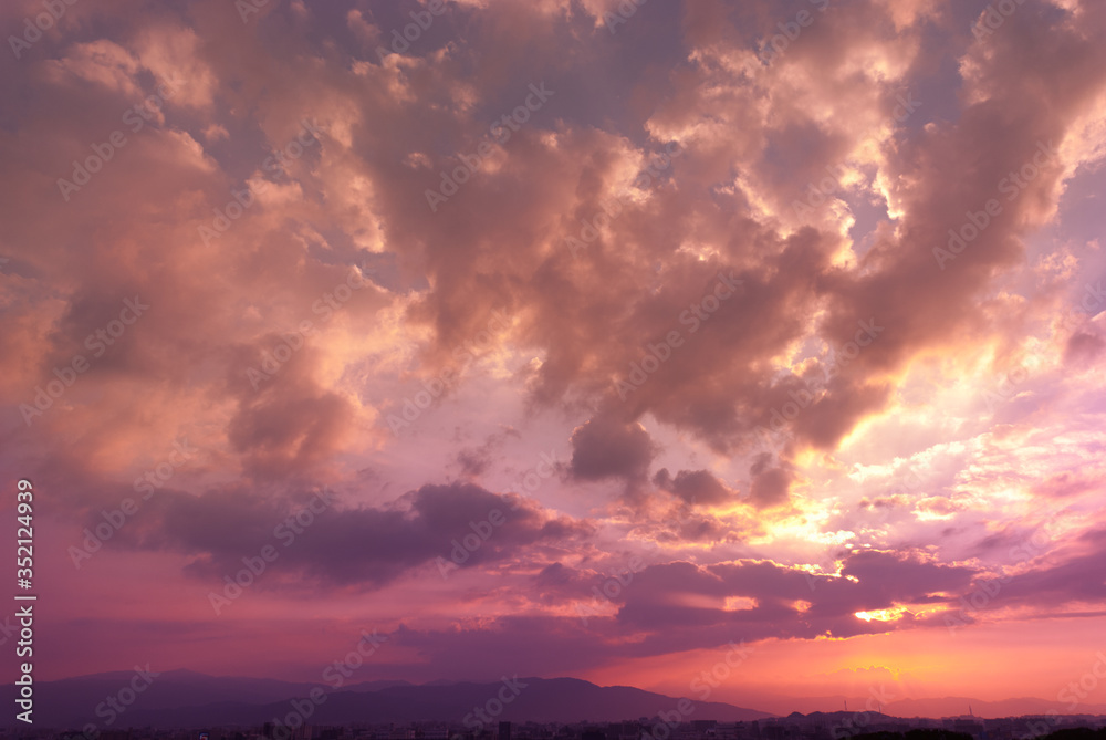 夕焼け空と雲 夕焼け空と雲