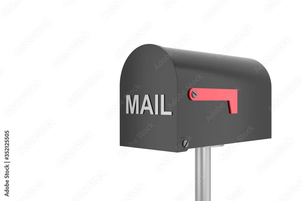 Empty mailbox website banner. 3D rendering.