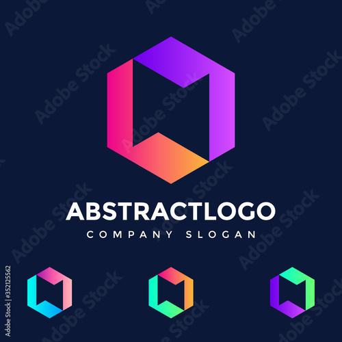 Emblem Letter ‍N Logo Design Vector. Creative N Symbol Icon design. Colorful abstract negative space N Letter logo template for Company.