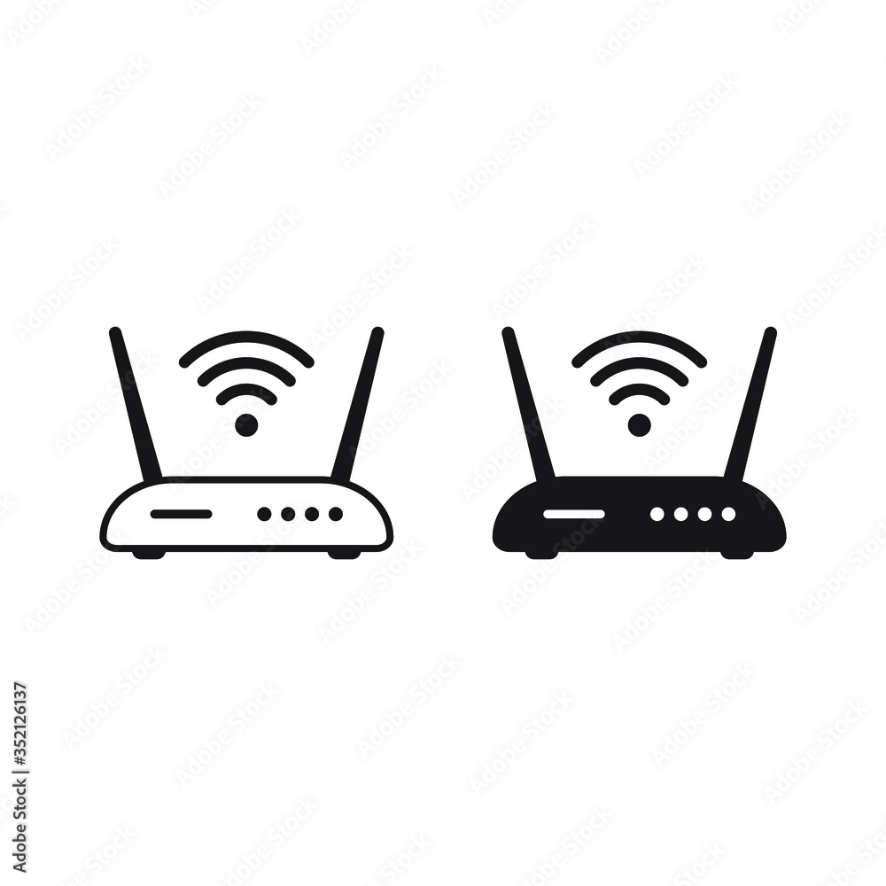 Router icon. Router related signal icon isolated