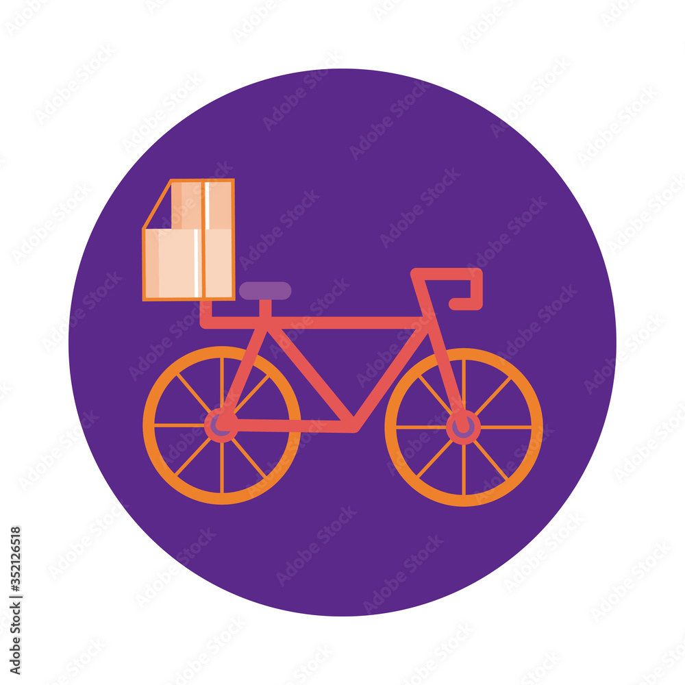 box in bicycle delivery service block style box in bicycle delivery service block style