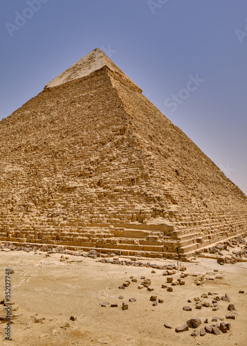 The Pyramid of Khafre  Pyramid of Chephren   the second-tallest of the Ancient Egyptian Pyramids of Giza  Giza Plateau  Cairo  Egypt