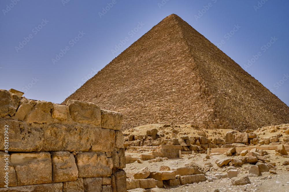 The Great Pyramid of Giza in the Giza pyramid complex in Cairo, Egypt The Great Pyramid of Giza in the Giza pyramid complex in Cairo, Egypt