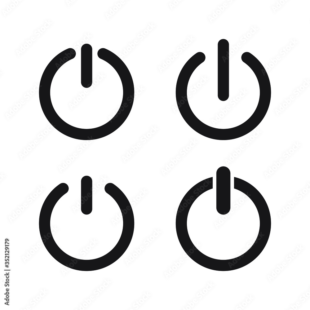 Power button icon, On/Off switch, Power icon vector Illustration on the white background.
