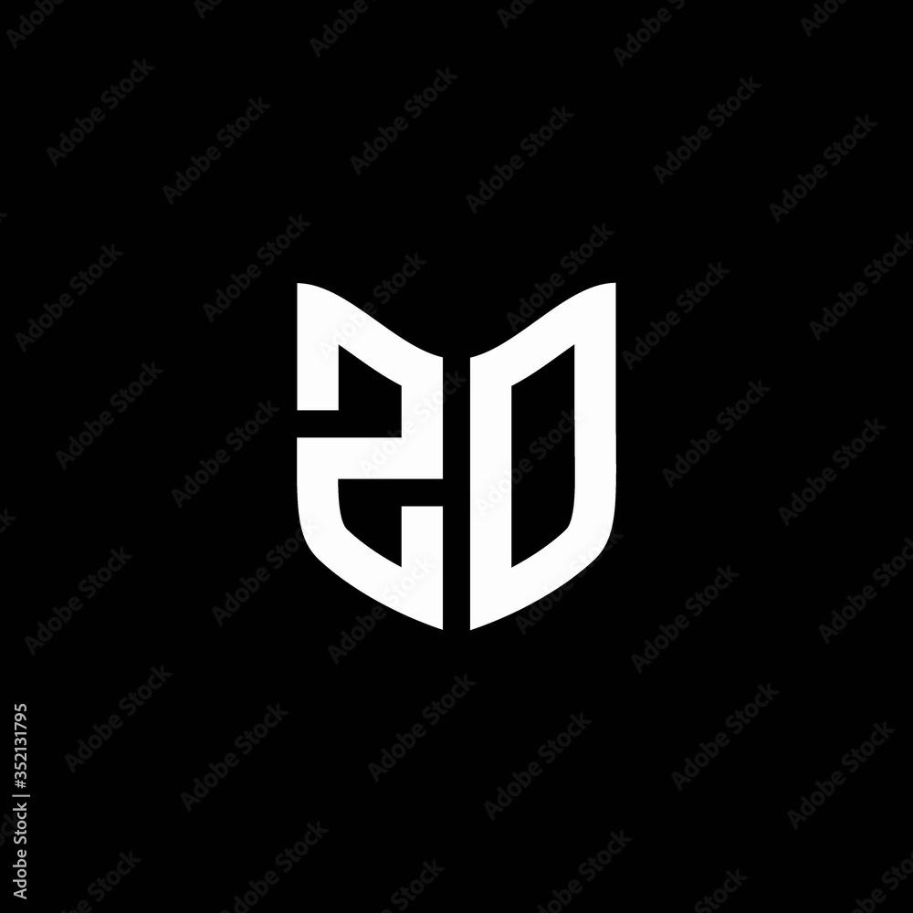zd logo monogram with shield shape design template Stock Vector | Adobe ...