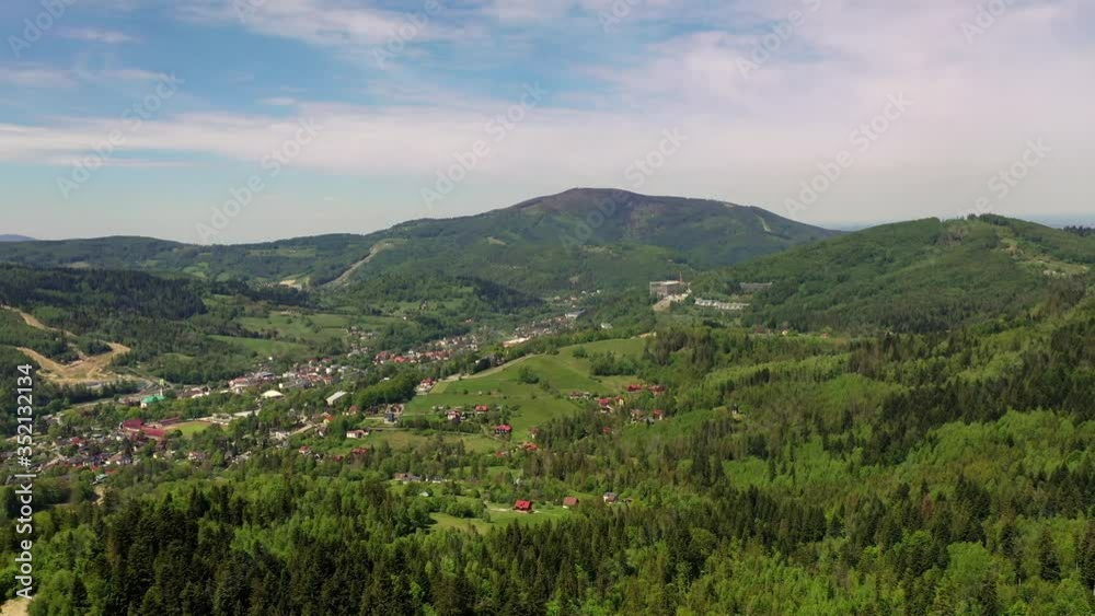 Wisla, Pilish mountain city with the viev of the mountain Wisla, Pilish mountain city with the viev of the mountain