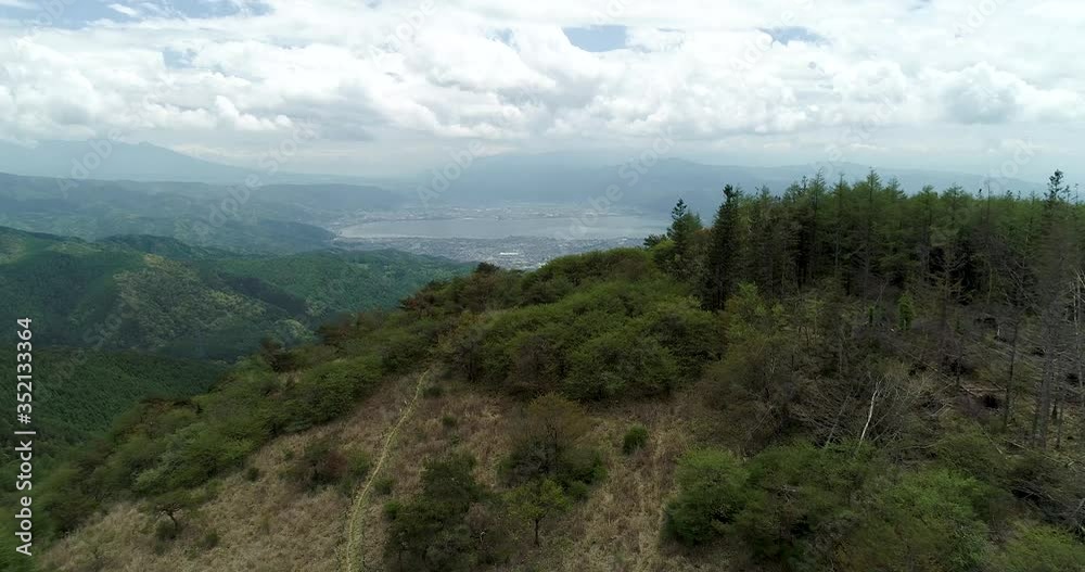 Aerial : City by the huge lake in Japan. Fly very slow. Aerial : City by the huge lake in Japan. Fly very slow.